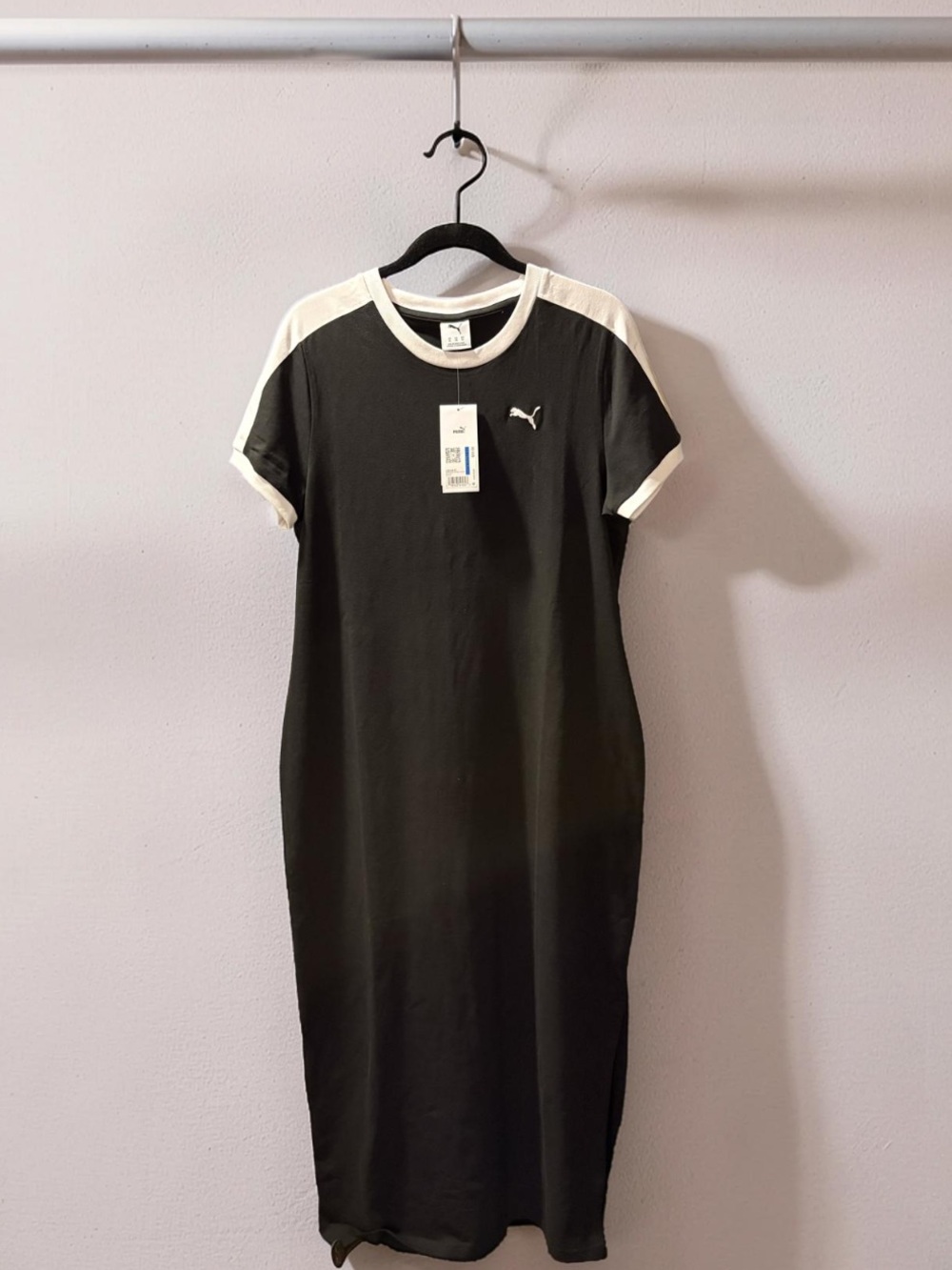 Puma Black Maxi Dress with White Trim and Slit on One Side - Picture 6 of 8
